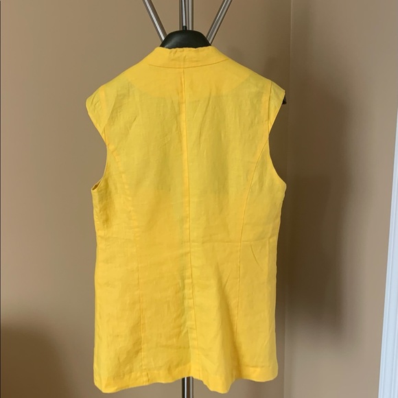 Yellow Linen Vest - Picture 5 of 6